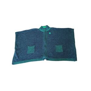 Emerson Street Notre Dame Zip Wrap Sweater L/XL Oversized Poncho Cardigan READ‎